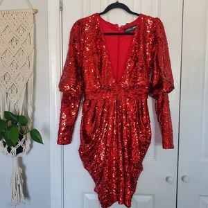 Red Sequin Dress - xs
